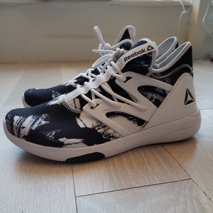 Reebok Black & White Screen Printed Sneakers